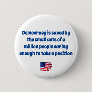 Democratie redden ronde button 5,7 cm