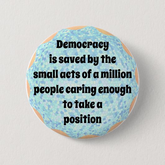 Democratie redden ronde button 5,7 cm (Voorkant)