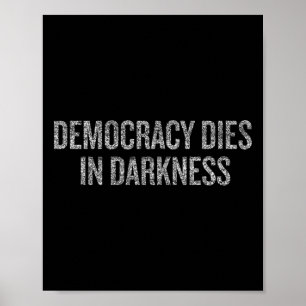 Democratie sterft in duisternis Halloween Kerstple Poster