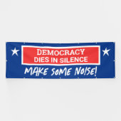 Democratie sterft in stilte spandoek (Horizontaal)