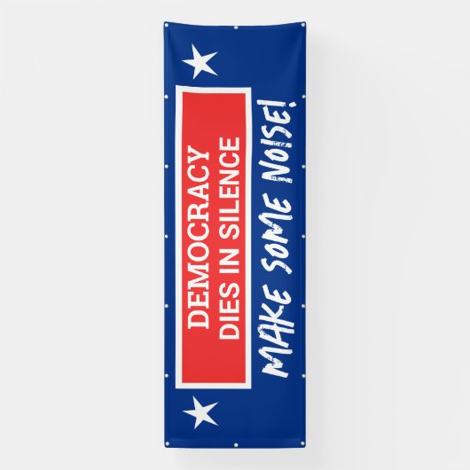 Democratie sterft in stilte spandoek (Verticaal)