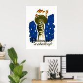 Démocratie .. Un défi - Poster de l'APM - (Bureau à domicile)