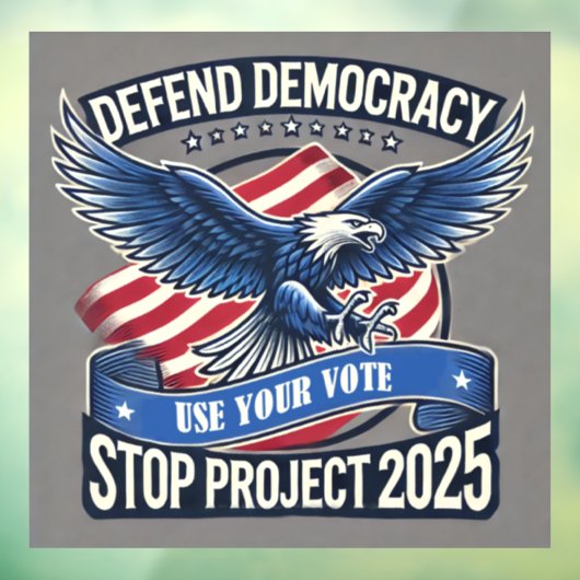 Democratie verdedigen, stop project 2025 raamsticker (Vel 3)