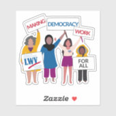 Democratie werken 4-inch vinylsticker sticker (Vel)