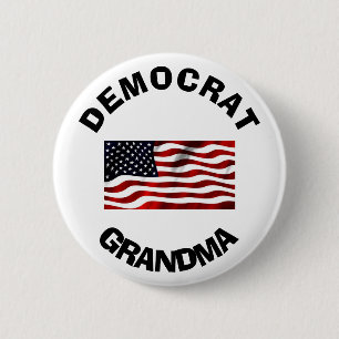 Democratisch Button met Amerikaanse vlag