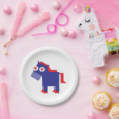 Democratisch Donkey Papieren Bordje (Feest)