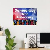 Democratisch en geen autocratie poster (Thuiskantoor)