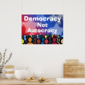 Democratisch en geen autocratie poster (Keuken)