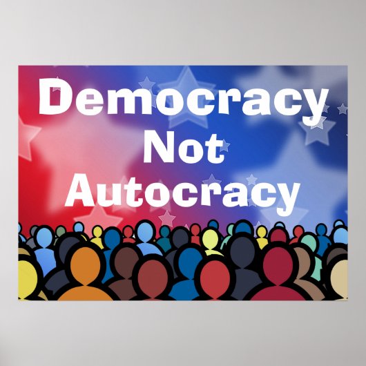 Democratisch en geen autocratie poster (Voorkant)