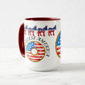 Democratisch God Bless America Doughnut Mok (Voorkant links)