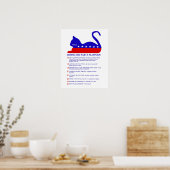 Democratisch partijplatform Funny Political Cat Poster (Keuken)