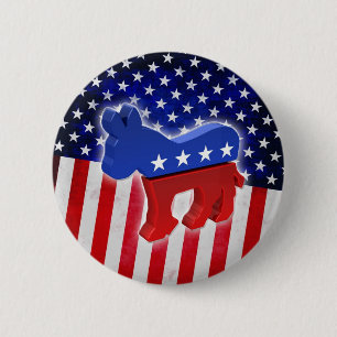 Democratische Donkey Ronde Button 5,7 Cm