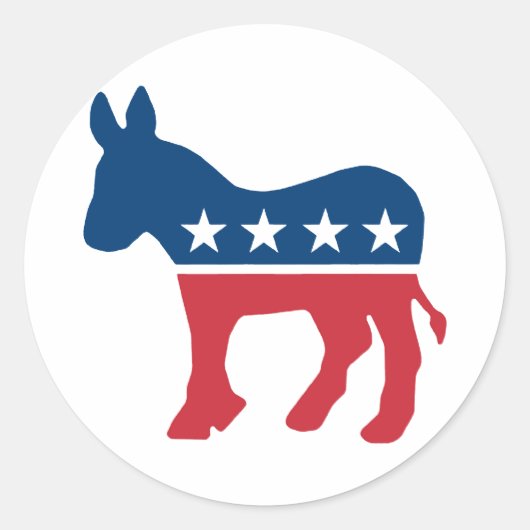 Democratische Donkey Ronde Sticker (Voorkant)