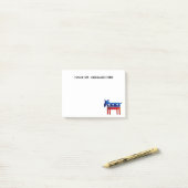 Democratische ezel aangepaste naam of bericht post-it® notes (Op bureau)