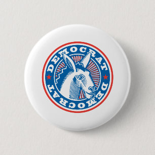 democratische ezel ronde button 5,7 cm