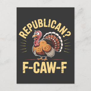 Democratische grappige kalkoen voor Thanksgiving k Feestdagenkaart