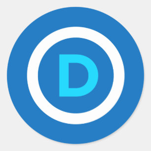 Democratische Logo-Stickers Ronde Sticker