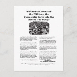 Democratische Partij of Boston Tea Party Briefkaart