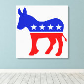 Democratische Partij Politiek Embleem (Donkey) Canvas Afdruk (Insitu (Houten vloer))
