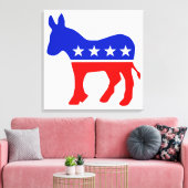 Democratische Partij Politiek Embleem (Donkey) Canvas Afdruk (Insitu (Woonkamer))