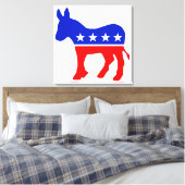 Democratische Partij Politiek Embleem (Donkey) Canvas Afdruk (Insitu (Slaapkamer))