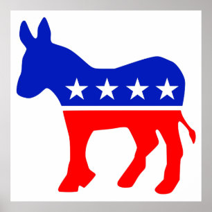 Democratische Partij Politiek Embleem (Donkey) Poster