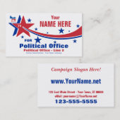 Democratische politieke verkiezingscampagne visitekaartje (Voorkant / Achterkant)