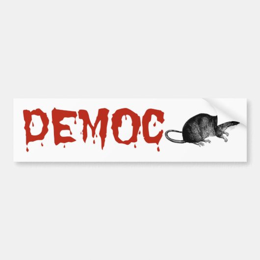 DEMOCRATISCHE RATTEN BUMPERSTICKER (Voorkant)
