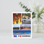 Democratische Republiek Congo - I Love - Briefkaart (Staand voorkant)