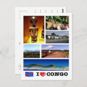 Democratische Republiek Congo - I Love - Briefkaart (Voorkant / Achterkant)