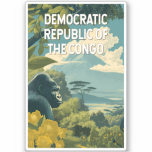 Democratische Republiek Congo Illustratie Sticker