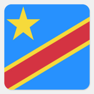 Democratische Republiek Congo Vierkante Sticker