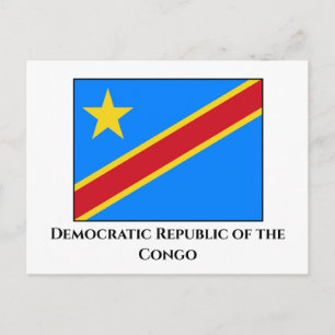 Democratische Republiek Congo Vlag Briefkaart
