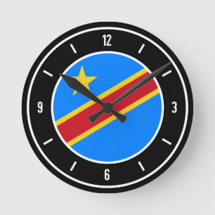 Democratische Republiek Congo Vlag legant Ronde Klok