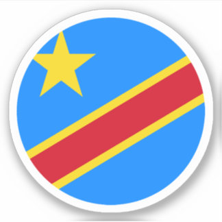 Democratische Republiek Congo Vlag Ronde Sticker