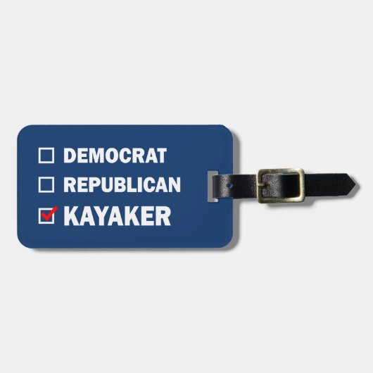 Democratische Republikein Kayaker Bagagelabel (Voorkant horizontaal)