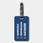 Democratische Republikein Kayaker Bagagelabel (Achterkant verticaal)