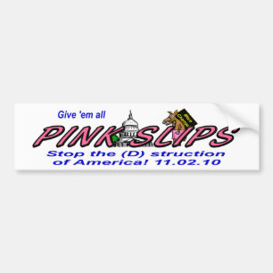 democratische roze slips bumpersticker