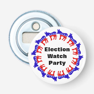 Democratische verkiezingswaarnemingspartij button flesopener