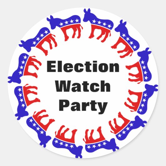 Democratische verkiezingswaarnemingspartij ronde sticker (Voorkant)
