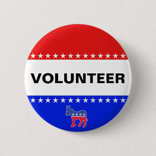 Democratische vrijwilliger ronde button 5,7 cm