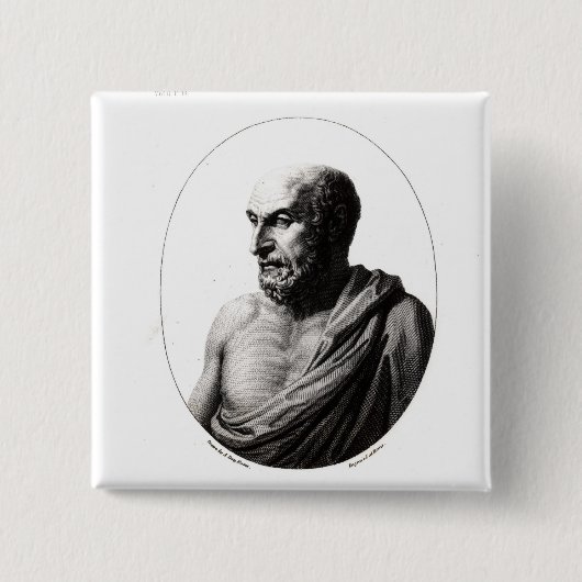 Democrritus Vierkante Button 5,1 Cm (Voorkant)
