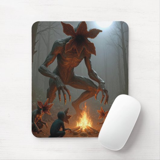 Demogorgon Creatures Around a Campfire Muismat (Met muis)