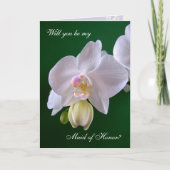 Demoiselle d'honneur. Carte de fleur d'orchidée (Devant)