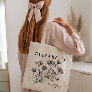Demoiselle d'honneur Sac fourre-tout floral rustiq