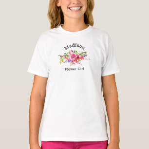 Demoiselle d'honneur T-Shirt Fleur rose Mariage