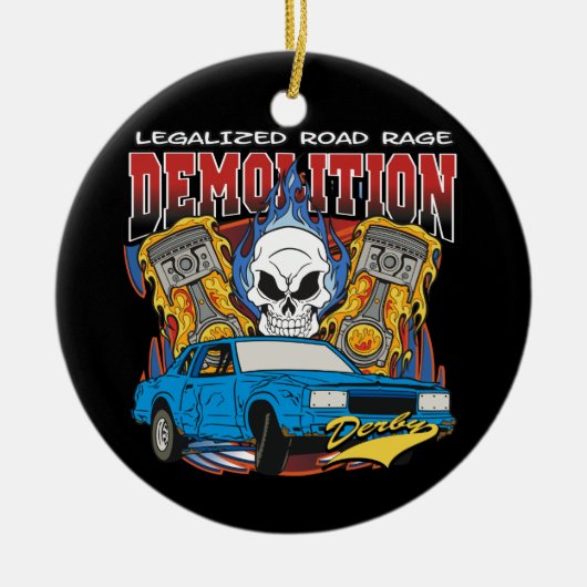 Demolition Derby Keramisch Ornament (Voorkant)