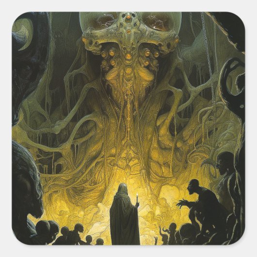 Demon Alien Underworld Vierkante Sticker (Voorkant)