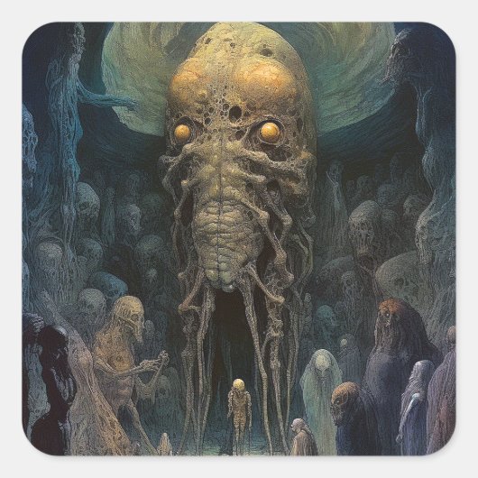 Demon Alien Underworld Vierkante Sticker (Voorkant)