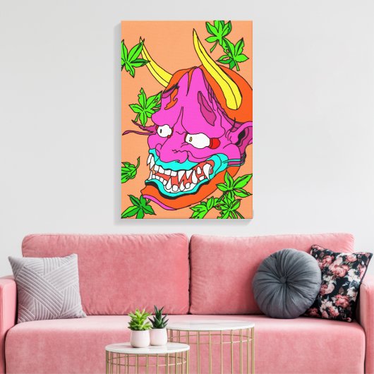 Demon Blossom Canvas Afdruk (Insitu (Woonkamer))